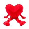 Desktop Storage Ornament Heart Rose Ornament, 3D Printed Red Pen Holder Romantic Love Gift with Movable Joints, Figure for Valentine Day Decoration
