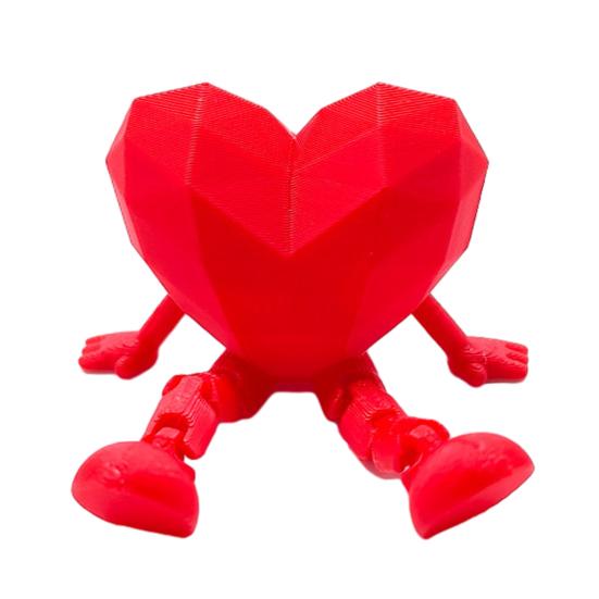Desktop Storage Ornament Heart Rose Ornament, 3D Printed Red Pen Holder Romantic Love Gift with Movable Joints, Figure for Valentine Day Decoration