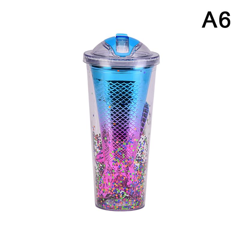 Electroplated Gradient Color 350ml 12oz Glitter Plastic Mermaid Tumbler Cup Merman Tumbler Cup Fishtail Fish Tail Tumbler Cup