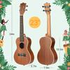 CAHAYA 23 Inch Ukulele Soprano Sapele Wood 3 Year Warranty Soprano Ukulele Ukulele Beginner 3 Piece Set of Accessories Strap x 1 Chord Chart x 1 Gig