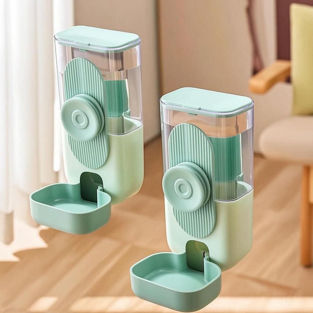 2 Pieces CageMounted Feeder and Waterer Transparent Cage with ConstantSupplyFed