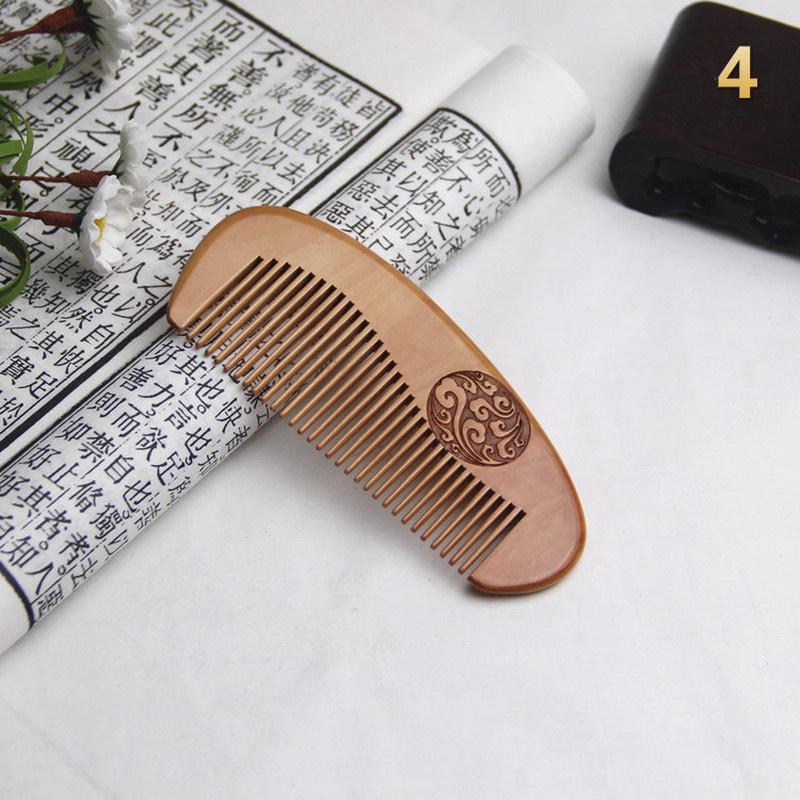 1 pc Natural Peach Wood Comb Close Teeth Anti-static Hair Care Wooden Tools Beauty Accessories