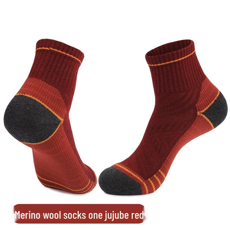 Merino Wool Non-Slip Sports Socks - Breathable, Wear-Resistant, Thick Terry Bottom for Running (Unisex)
