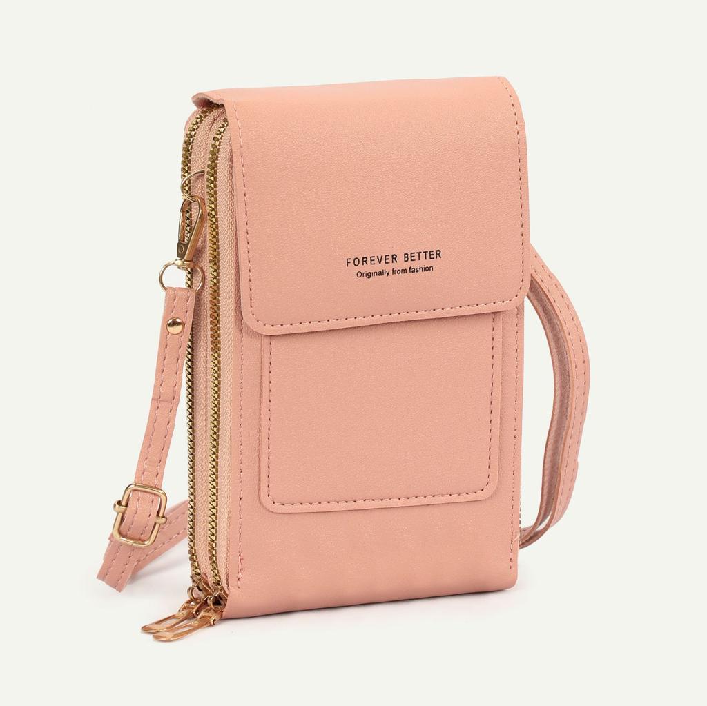 Touchable Screen Phone Bag for Women's Crossbody Small Bag, Multifunctional Key, Zero Wallet, Zipper, Vertical Style