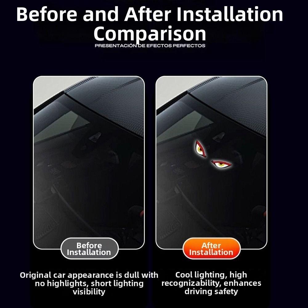 Solar Car Warning Light Suction Cup Evil Eye Light New Vehicle Safety Light