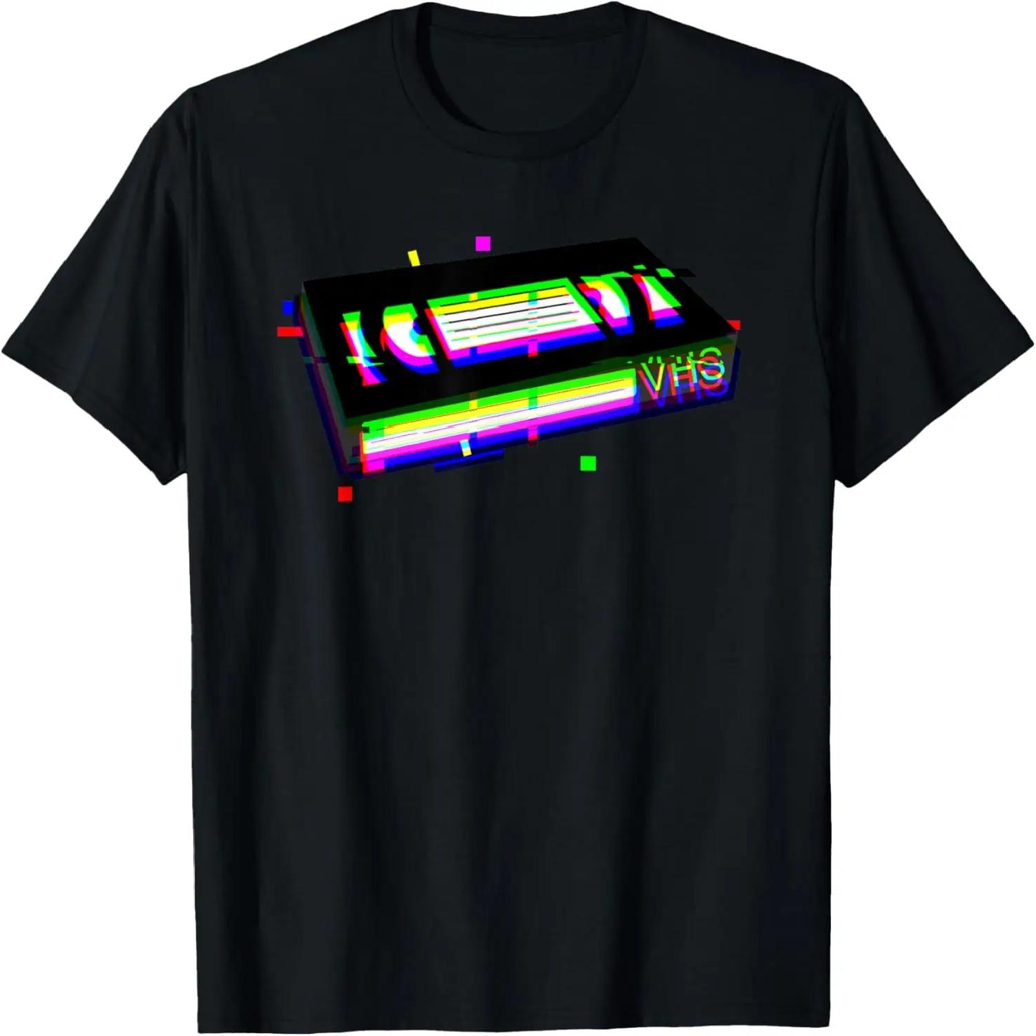 VHS Tape Rewind - Vaporwave Aesthetic - Retro 80s Glitch T-Shirt S чёрный