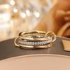 European and American Style Interlocking Silver Stacking Rings - Personalized and Simple Design