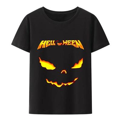 New  T Thirt Vintage Helloween Concert Black T-shirt Pumpkins Tshirt Loose Clothes