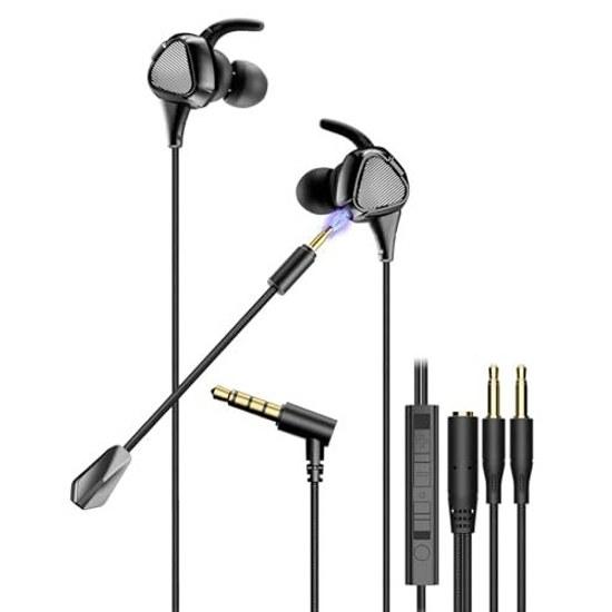 Gaming Earphones TTQT Wired Phone Headset 3D Surround Easy Operation Lightweight Design Popular Model Compatible PS4PS5SwitchXbox Ideal Remote Work