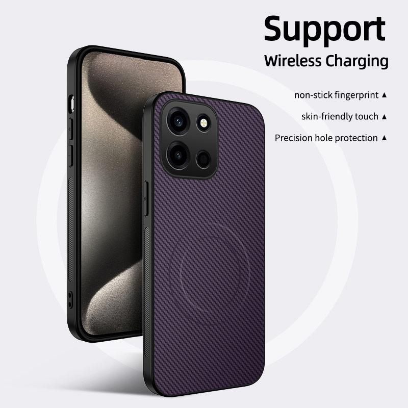 For OnePlus Turbo 6 Case Phone Cover Support Wireless Charging Texture Hard Case Explosion Proof & Shock Absorbing Design Back Cover