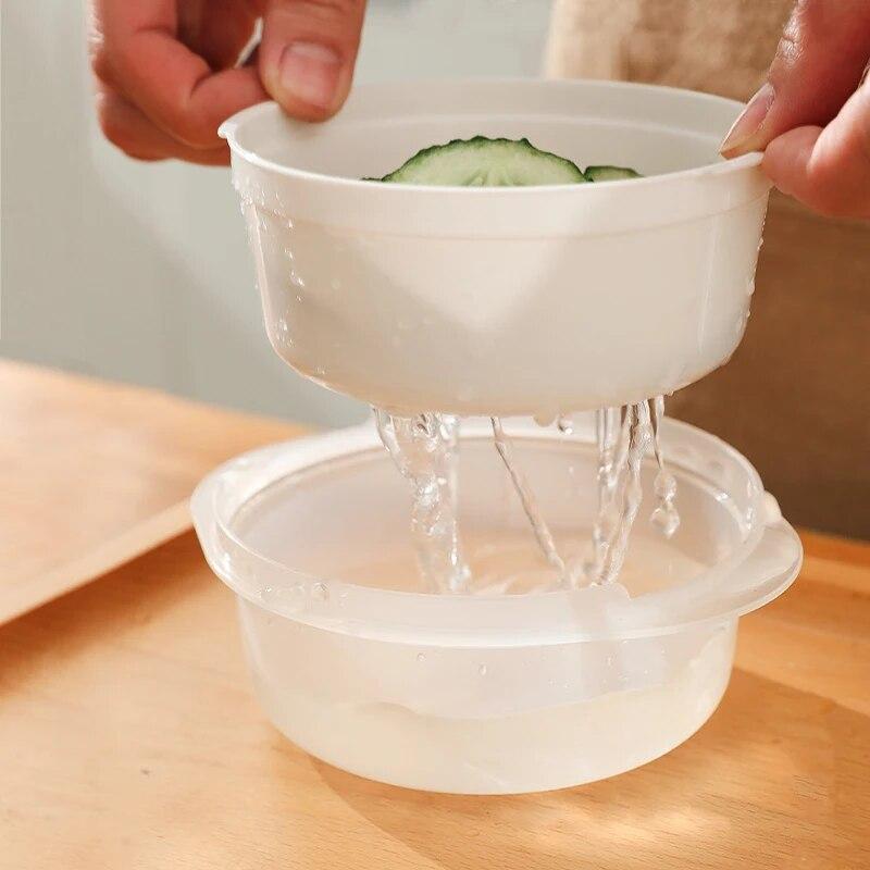 EW Microwave Lunch Box Portable Removable Draining Refrigerator Fresh Box Compact Work People Carry Lunch Box