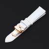 Genuine Leather Rose Gold & Silver Bamboo Pattern Quick Release Watch Strap with Butterfly Buckle (20mm/22mm)