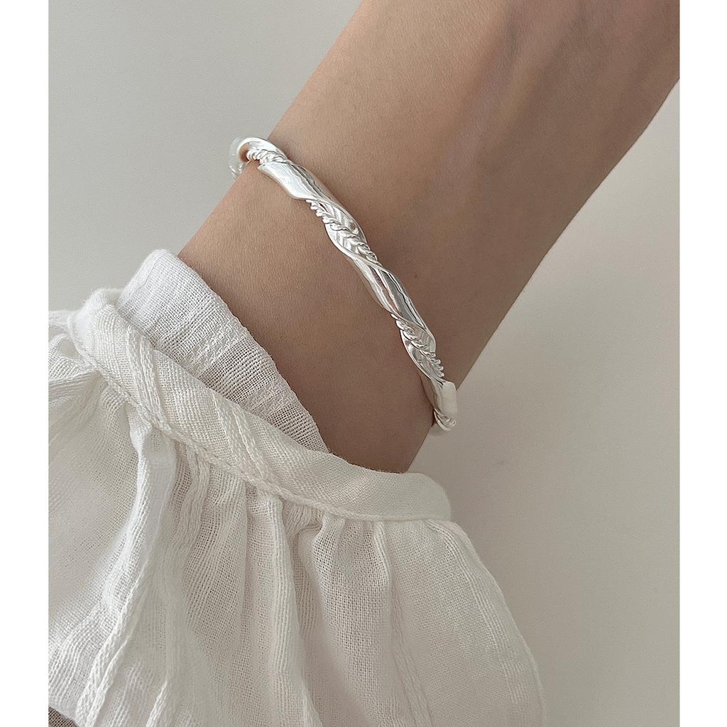 Full Body S999 Foot Silver Bracelet, Dreamy Silver Ribbon Wrapped Christmas Bell Bracelet, Runaway Princess Silver Bracelet