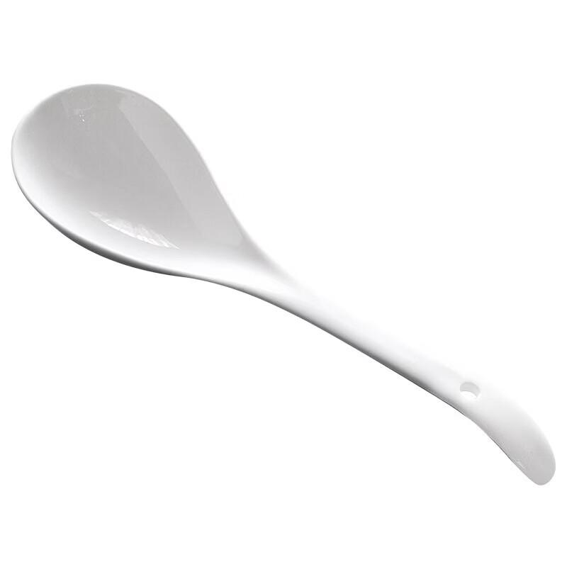 Lingură mare de supă din ceramică albă pură