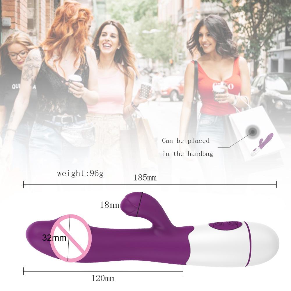 Anal Vagina Massage Dildo Rabbit Vibrator Sex Toys Vibrators For Women Sex Shop Erotic 30 Frequency Dual Vibrating G-spot Masturbator