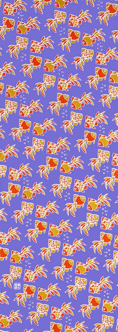 

Фарбування Анбо Тенугуї Автентичне Фарбування Бавовна Токуока Зроблено в Японії 35см x 100см Золота рибка Фіолетовий 100% фіолетовий