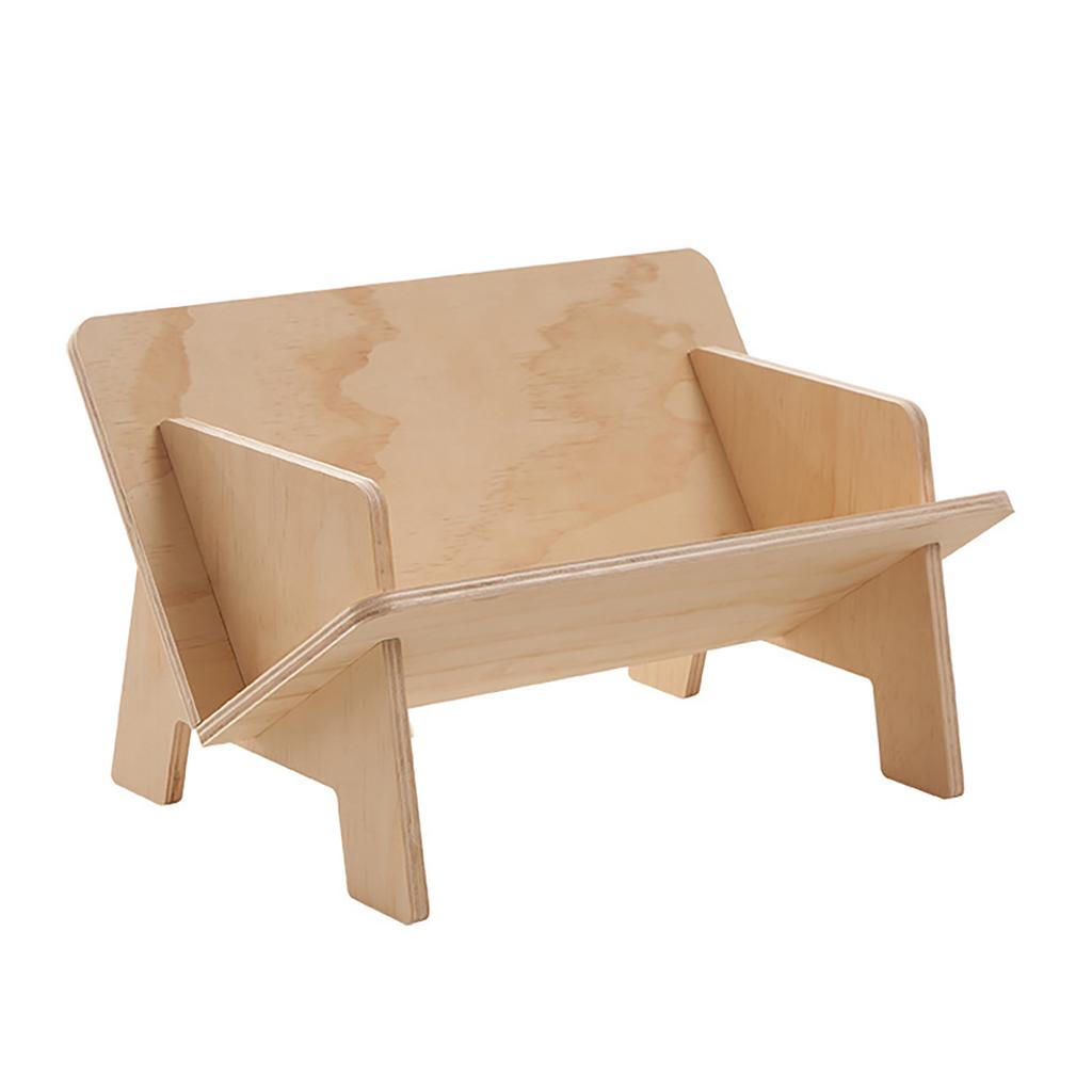 Wood Tilted Bookcase V Shaped Triangular Support Fine Polishing Tabletop Book  for Office Dormi
