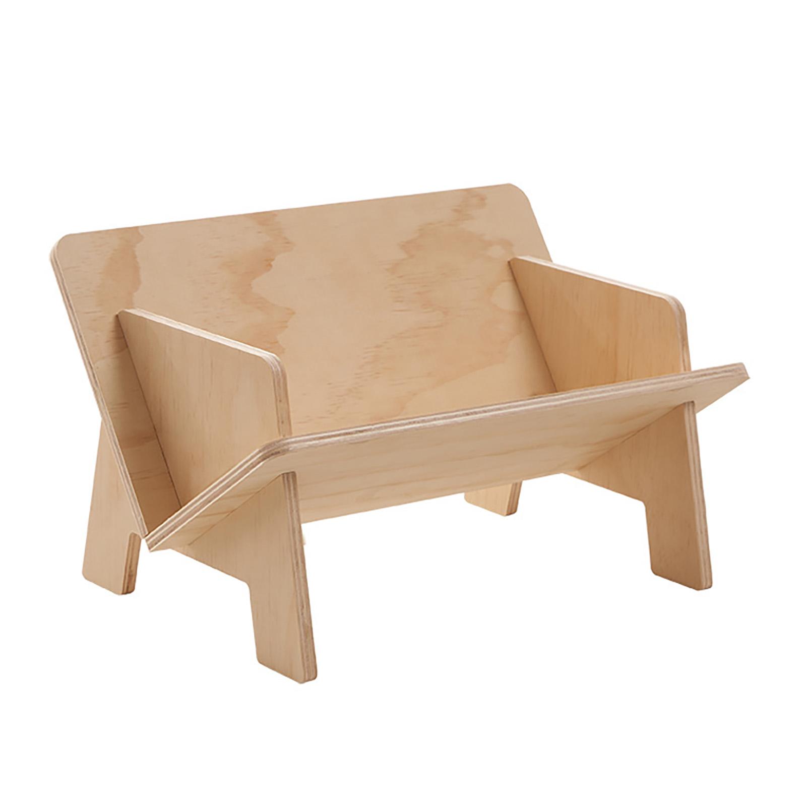 

Wood Tilted Bookcase V Shaped Triangular Support Fine Polishing Tabletop Book Caddy for Office