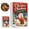 Decorative Xmas Pendant Collection Christmas Chicken Advent Calendar 2026, 24 Unique 2D Acrylic Holiday Countdown Surprise Gift Ornaments, Cute
