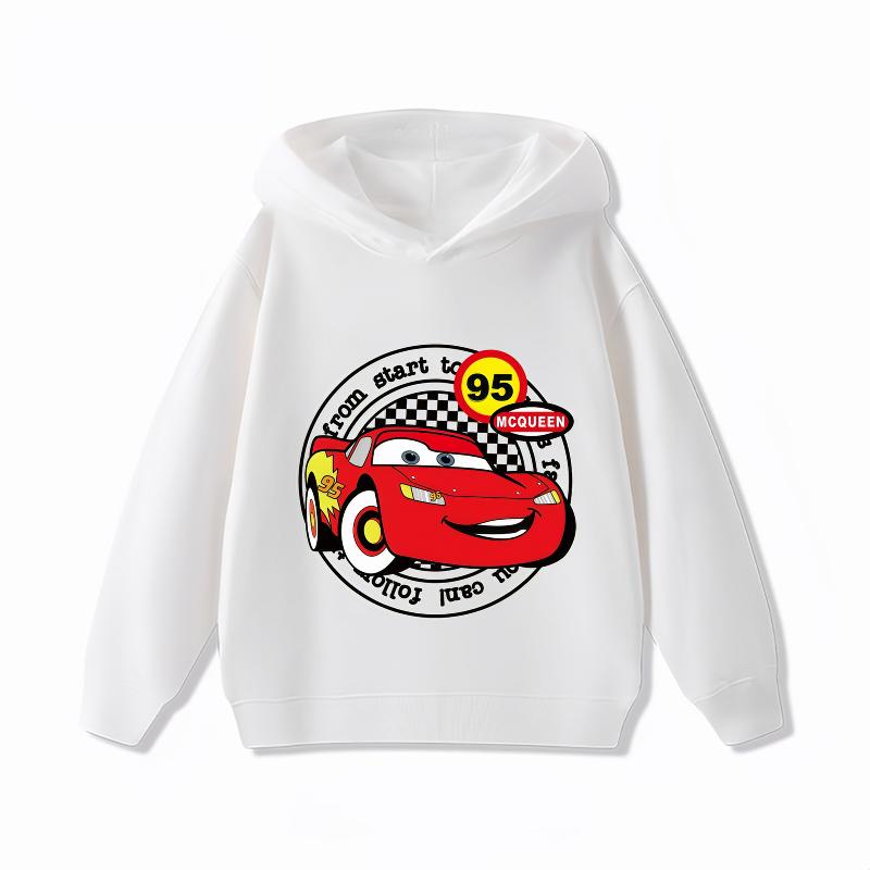 Potdemiel Disney Lightning McQueen Kids Hoodie Boys and Girls Clothing Tops Autumn and Winter Warm Kids Hoodie Sweatshirt