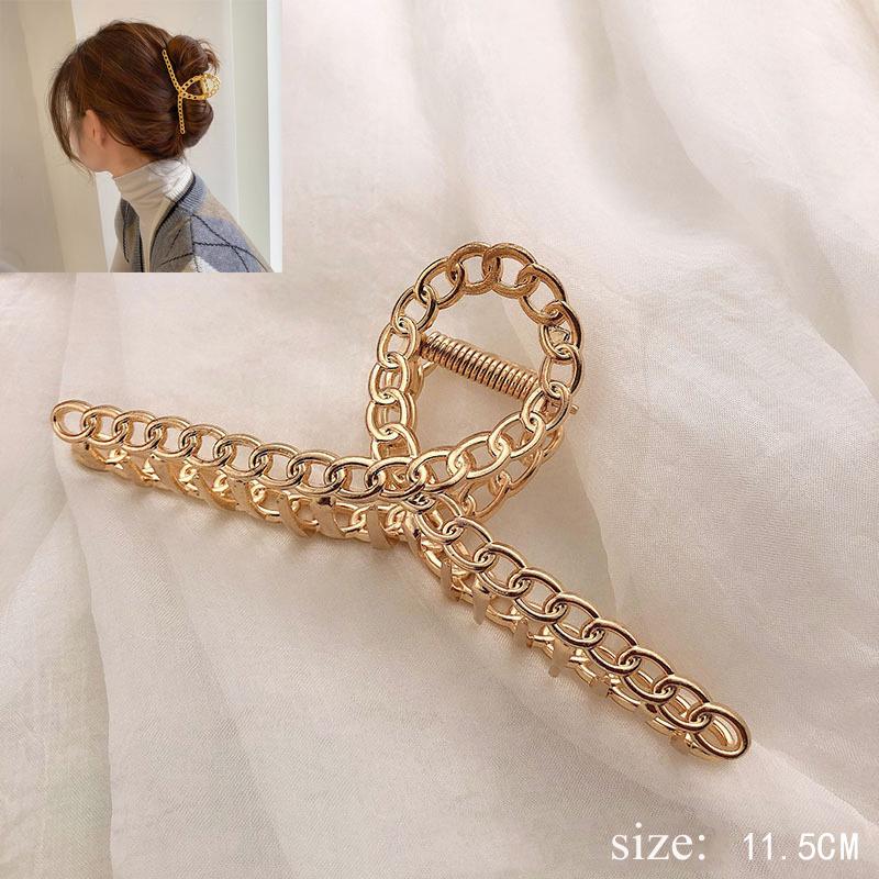 Simple Metal Geometric Hair Claw Clips Elegant Geometric Hair Accessories Cross Crab Bath Clip For Women Girl Headwear