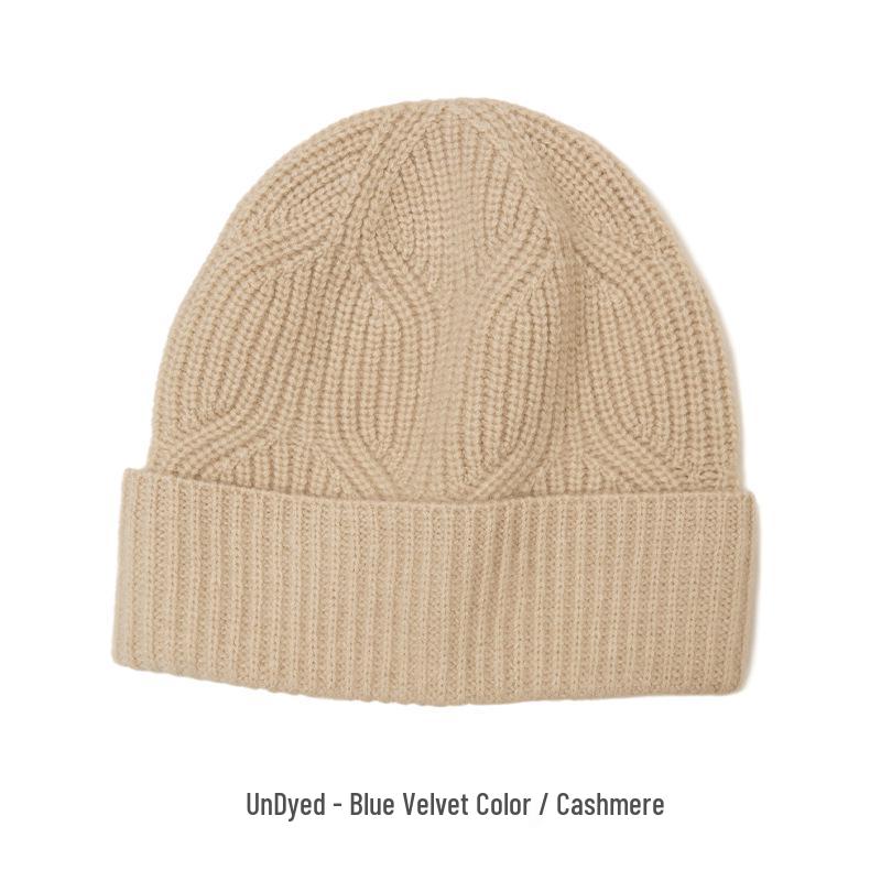 Unisex 100% Pure Cashmere Hat - Stylish Knitted Cold-Weather Essential for Autumn and Winter