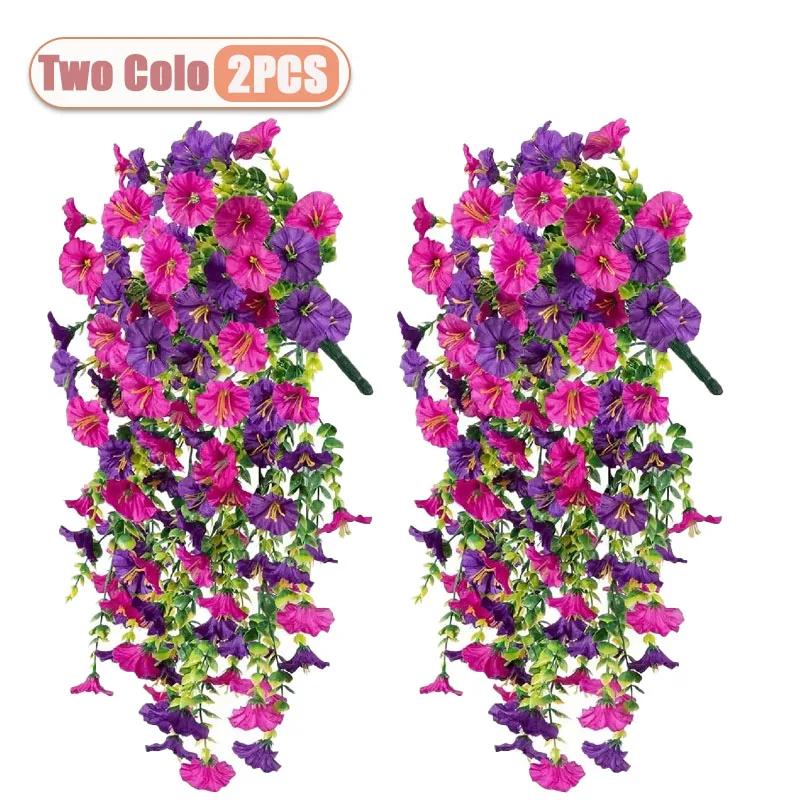 

2-8PCS Wedding Outdoor Artificial Flowers UV Resistant Holiday Decor Porch Garden Exterior Decorations Weatherproof Faux Plants