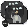 Car Sun Shade For Baby With UV Protection, 2 Pack UV Protection Breathable Car Window Sun Shade For Children With Cute Animal Motifs, 17.7 X 14