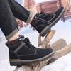 TUINANLE Men Winter Boots Warm Plush High-top Velcro Non-slip Chunky Heel Snow Outdoor Shoes