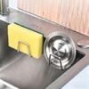 Sponge Rack Rustproof Stainless Steel Sponge Holder with Strong Adhesive No Punch Quick Drain Organizer for Kitchen