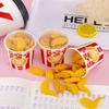 1 Bucket of Nine Creative Simulated Fried Chicken Bucket Eraser Set Drum Stick and Chicken Wing Eraser, Christmas Gift for Child