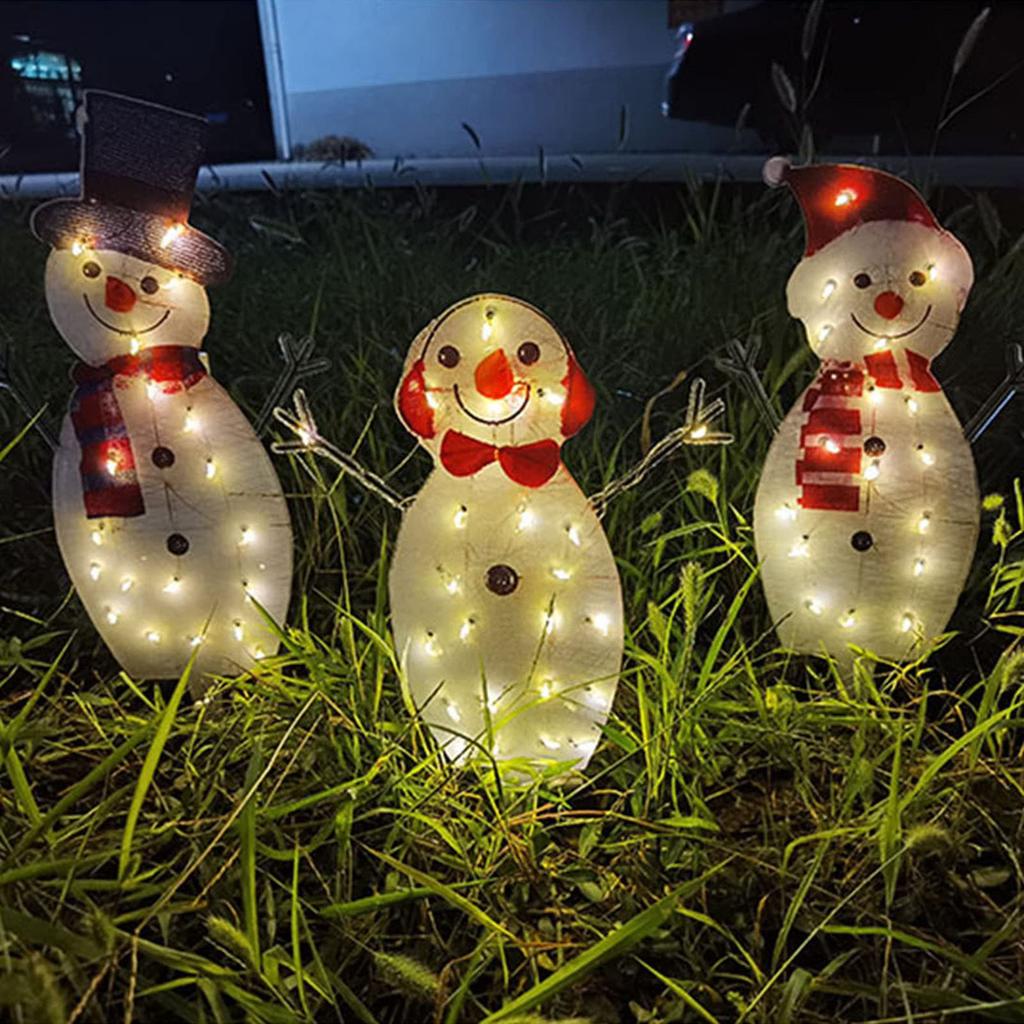 Acrylic Snowman Ornament with LED Light Cute Lovely Interesting Santa Ornament for Holiday Party Decoration
