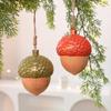 Christmas Ornament Rustic Wooden Acorn/Star Hanging Ornament Woodland Themed Holiday Decor for Tree Fireplace Farmhouse Decor
