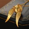 18K Gold-Plated Harry Potter Snitch Necklace with Angel Wings