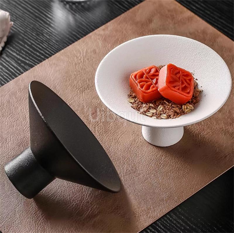 Ceramics Dinner Plate Tall leg Pasta Plates Salad Bowls Soup Basins Creative Restaurant High Feet Tableware Snack Dessert Trays