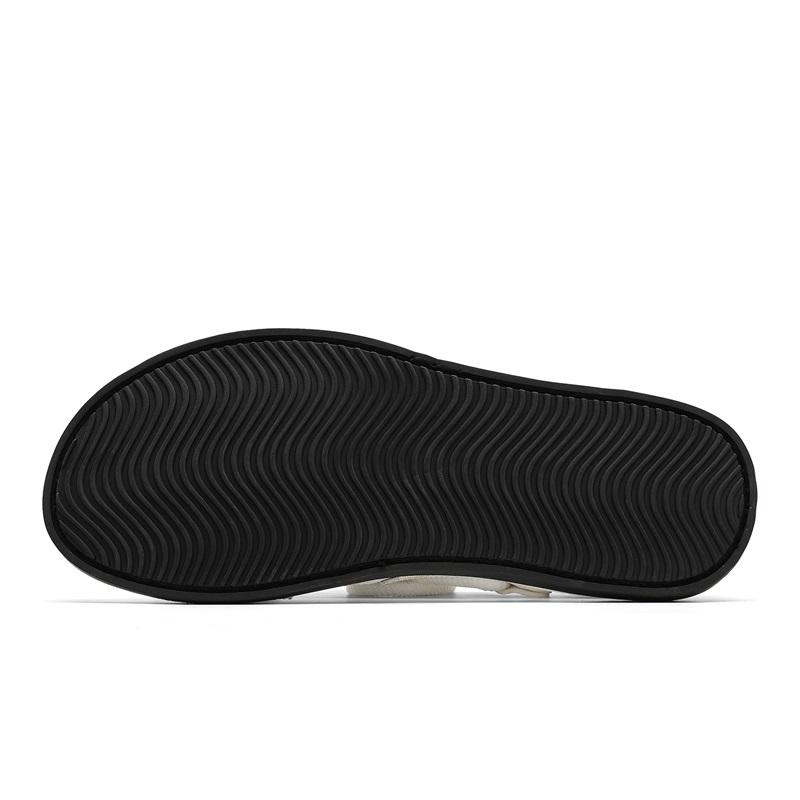 Men Handmade Simple Flats Brown Sandals Summer Roman Sandals Black white Leather Beach Shoes Plus Size