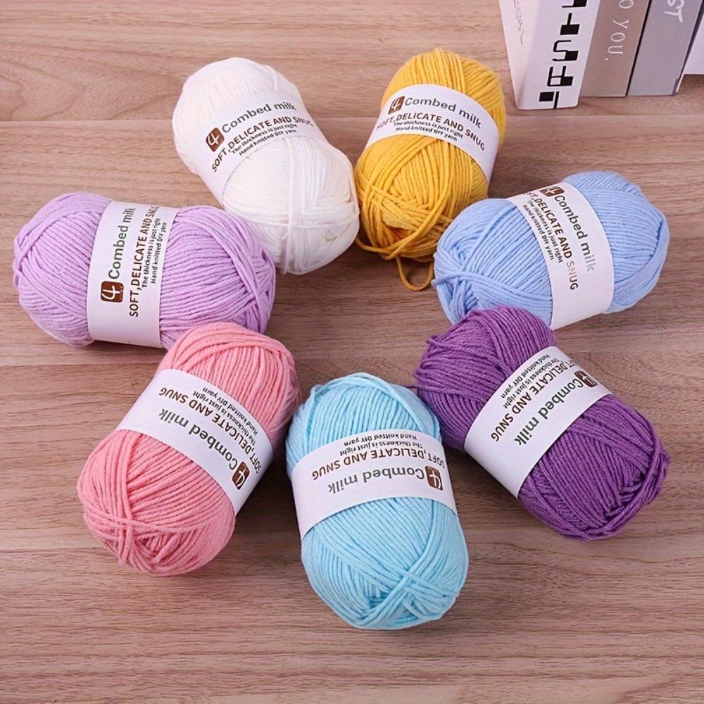 4pcs 4-Strands Multicolor Combed Yarn Bundle Soft Vibrant and Durable Material for DIY Crocheting Knitting Sweater Making Flower Crafting