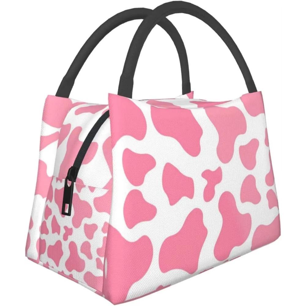 Cow Print Cute Lunch Bags Thermal Lunch Box Insulated Lunch Bag for Kids Girls Adults Cooler Containers Work