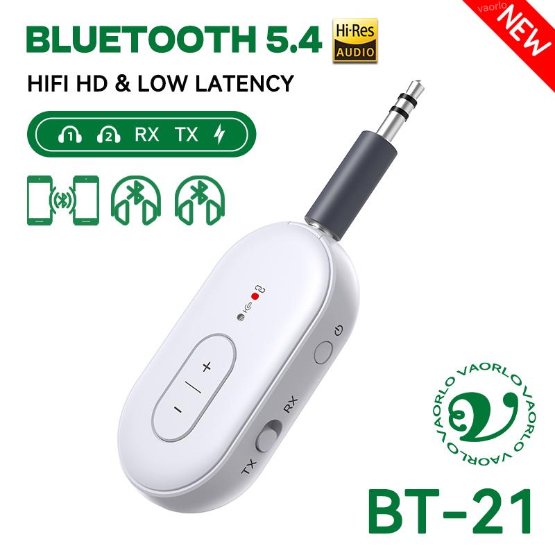 

2-в-1 Bluetooth 5.4 аудіоприймач передавач багатоточковий бездротовий адаптер з мікрофоном 3,5 мм AUX для літака телевізора ПК автомобільні динаміки Compatible Bluetooth v5.4