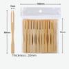 100Pcs Tableware Love Shaped Top Bamboo Disposable Fork Eco-Friendly Mini Dessert Fork Bamboo Appetizer Forks Restaurant Use
