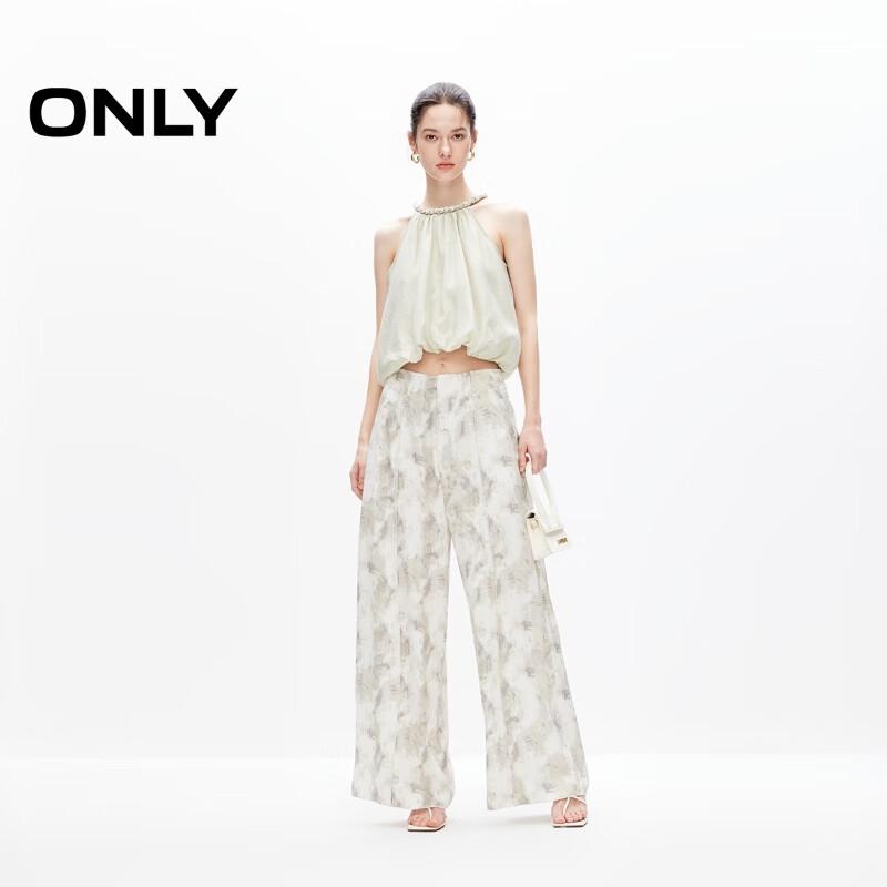 ONLY 2024 Women's Draped Loose Straight Leg Casual Pants