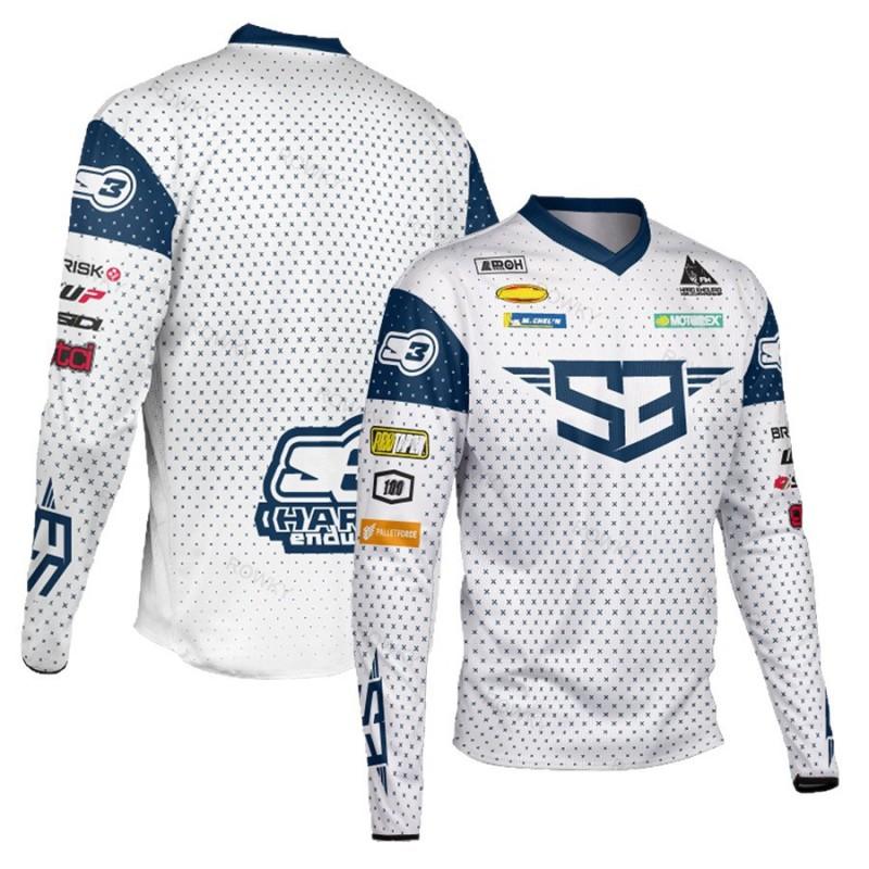 Herren Schnelltrocknendes Langarm-Radtrikot Motorrad-Fahrhemd Mountainbike Downhill Sportoberteil