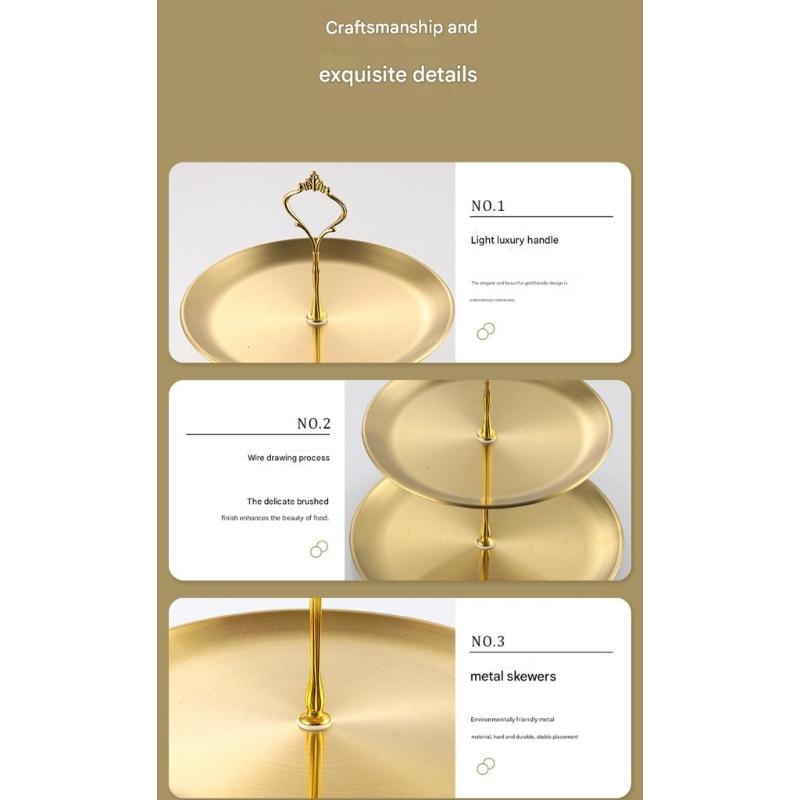 Vassoio Rotondo Multistrato in Acciaio Inossidabile per Insalata di Frutta Piatto per Snack Stile Coreano Moderno Utensili da Cucina Tavola da Pranzo