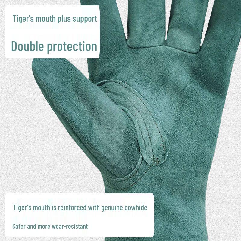 Klettverschluss Vollrindleder Hitzebeständige Verschleißfeste Schweißerhandschuhe für die Bauindustrie