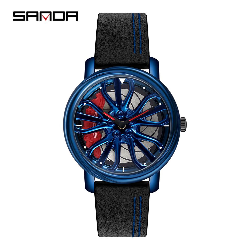 Sanda Meilleure Vente 1088 Montre pour Adolescent: Personnalisé, Cadran Rotatif 3D, Tendance, Quartz Étanche.