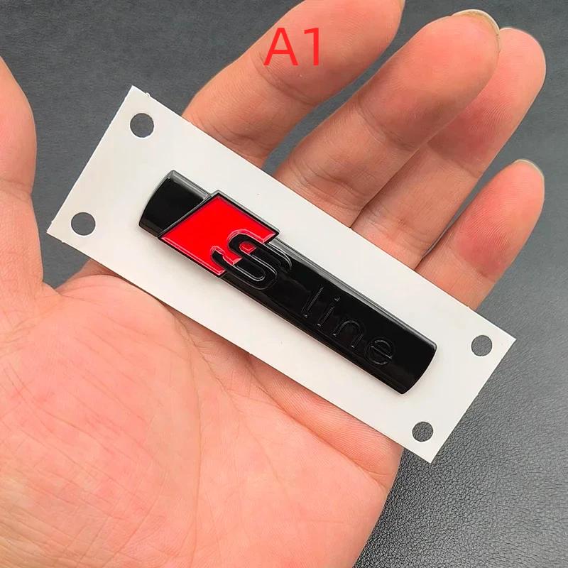 3D ABS Black Sline Logo S Line Emblem Car Fender Badge A1