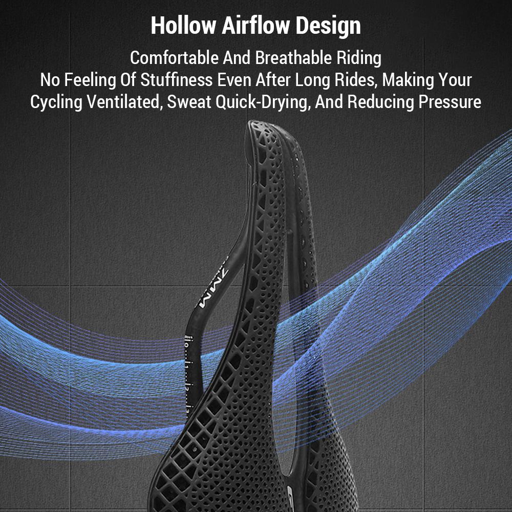 Extra Padded Bike Seat Cushion Cover 3D Printed Bike Saddle for Men/Women Carbon Fiber Bike Seat