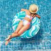 Thickened Swimming Ring For Children, Beach Water Sports, Swim Ring, Adult Water Ripple Print Design Ring, Swimming PoolLifebuoy