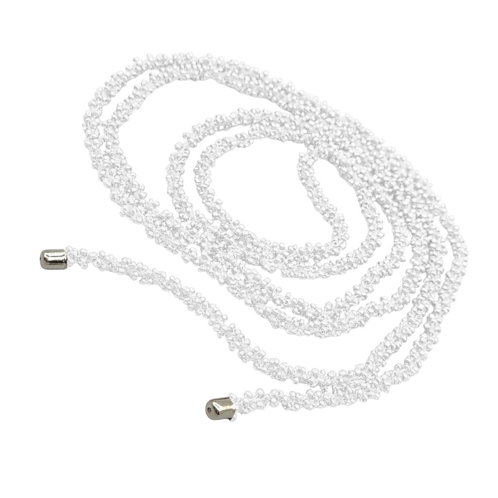 Long Statement Artificial Crystal Beaded Necklace Vintage Inspired Lightweight Multilayer Neckchain Handmade Accessory