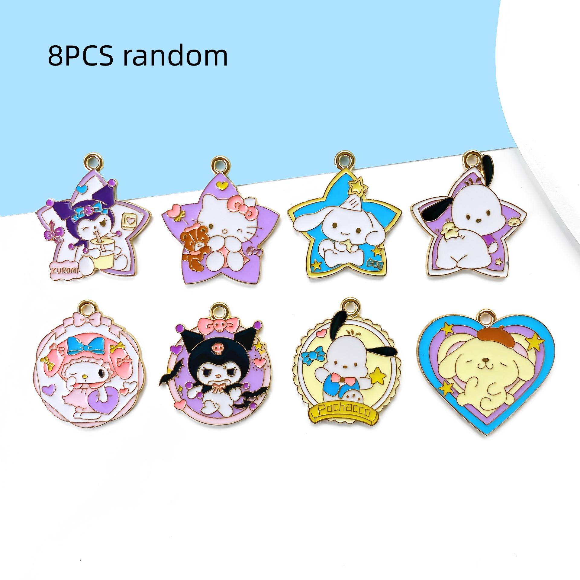 

8/24PCS Cartoon Trio DIY Drip Oil Alloy Jewelry Accessories Necklace Pendant Keychain Pendant handicraft materials
